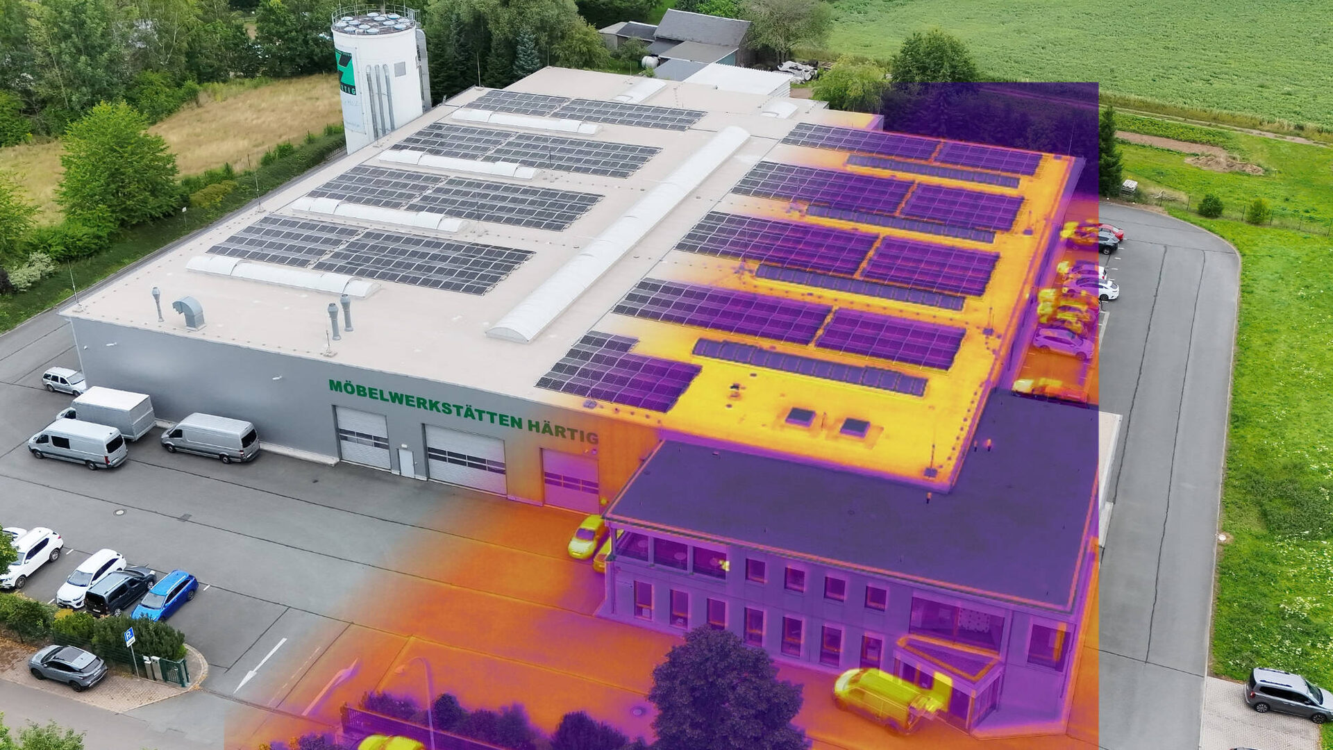 Thermografische Drohneninspektion einer Photovoltaikanlage in Sachsen